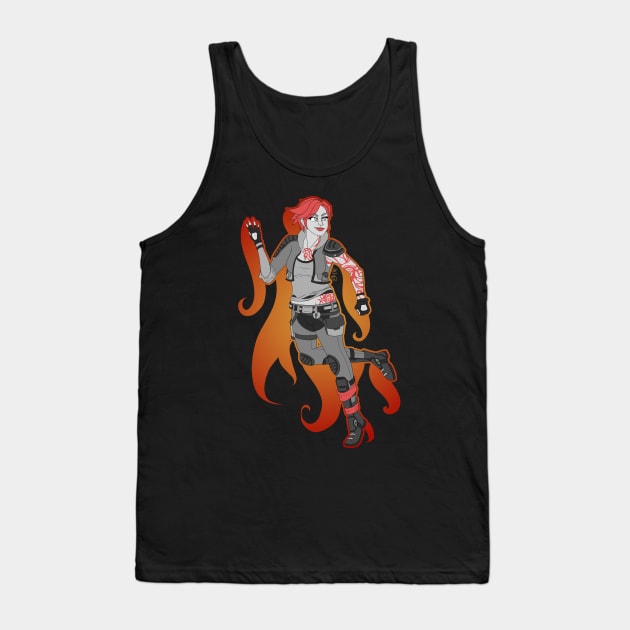 Commander Lilith, The Firehawk (Monochrome Version) Tank Top by snoozyfern